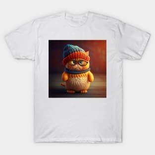 Sleepy Orange Cute Kitty Cat Knitten Kitten T-Shirt